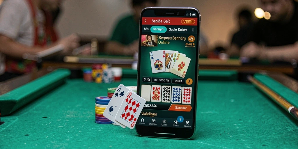 Gameplay seru Gaple dengan desain antarmuka yang menarik.