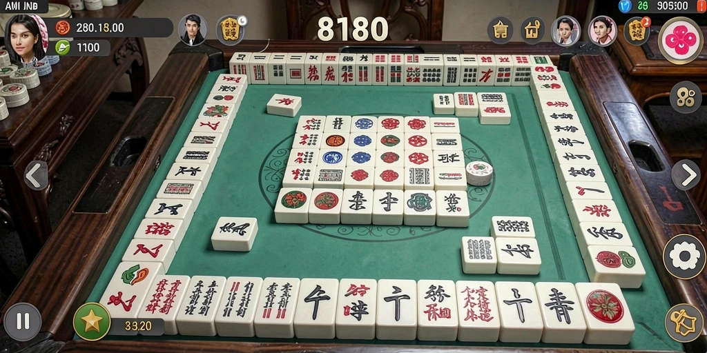 Tangkapan layar gameplay Mahjong yang menarik dan menantang di 8180.