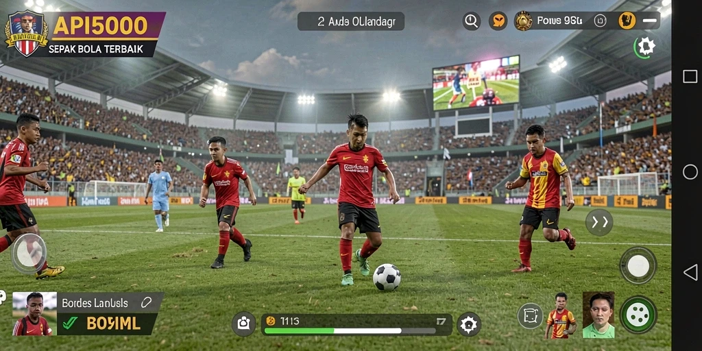 Tampilan seru gameplay API5000 dalam pertandingan sepak bola.