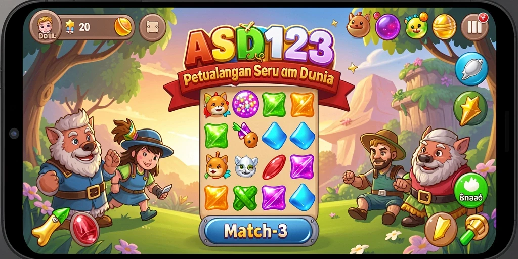 Tampilan gameplay seru dari ASD123 yang penuh variasi.