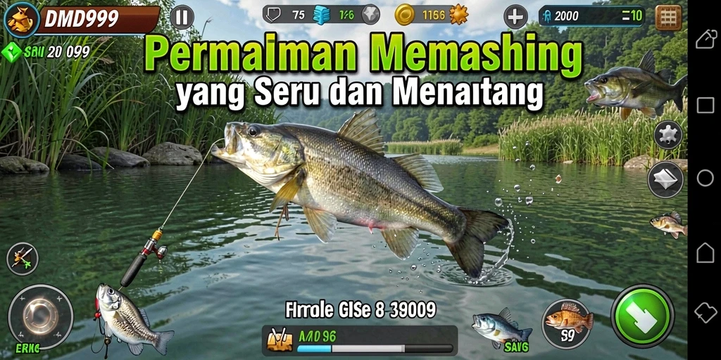 Gameplay <strong>DMD999</strong> yang memukau dengan aksi memancing yang seru.