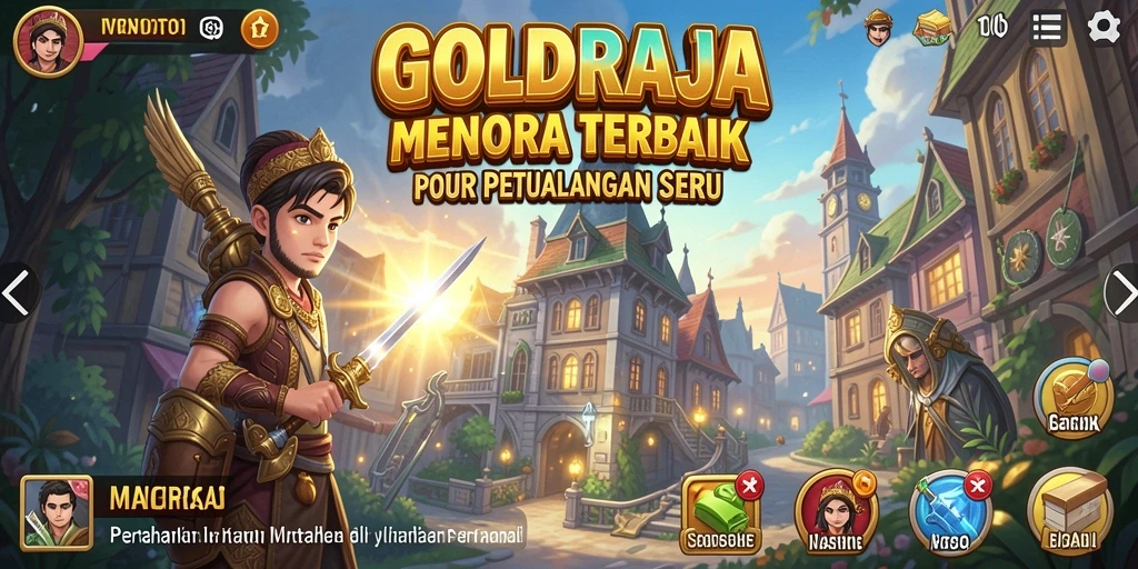 Tampilan gameplay seru dari GOLDRAJA dengan strategi Tower Defense.