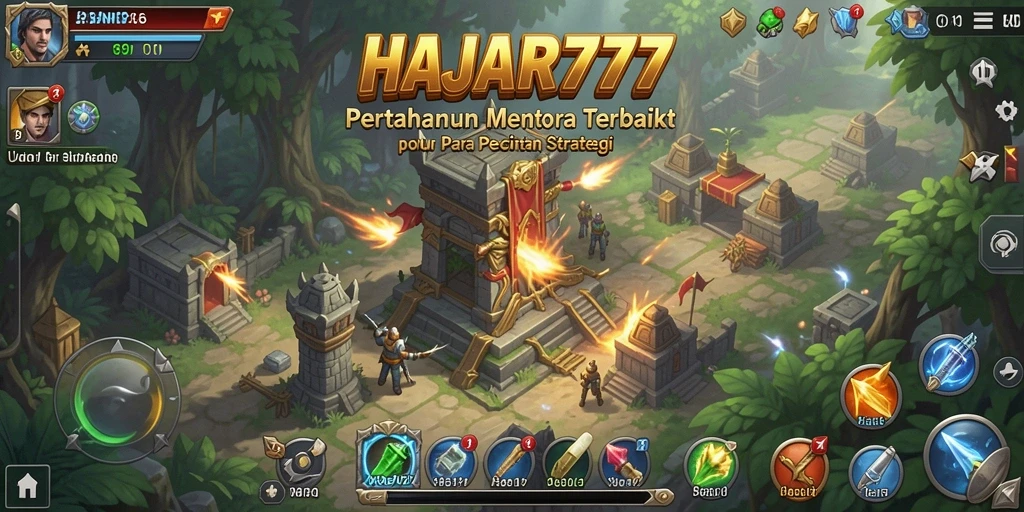 Gameplay seru dalam HAJAR777 Tower Defense.