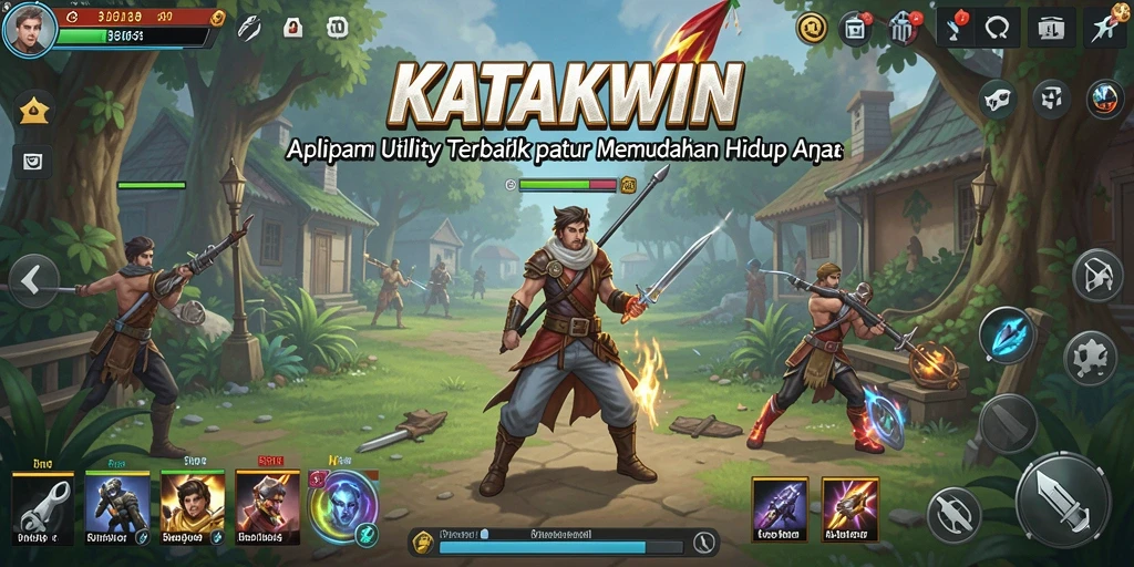 Tampilan utama KATAKWIN dengan berbagai fitur pengaturan yang intuitif.