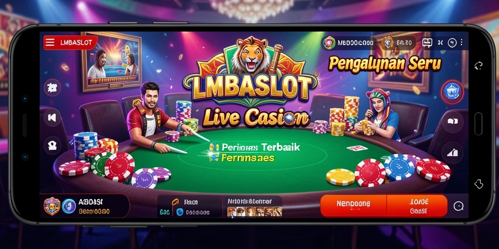 Tampilan utama LMBASLOT yang menyajikan suasana Live Casino yang seru.