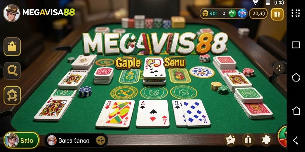 Tampilan seru dari gameplay Gaple di MEGAVISA88.