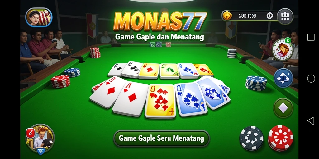 Tampilan gameplay seru dari MONAS77 dengan interaksi pemain.