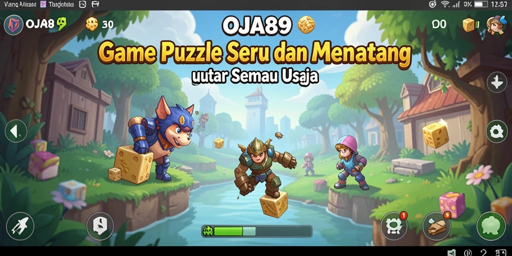 Screenshot utama OJA89 menampilkan gameplay menantang dalam menyelesaikan teka-teki.