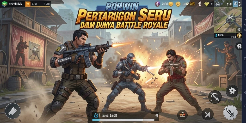 Tangkapan layar menampilkan aksi mendebarkan dalam gameplay Battle Royale.